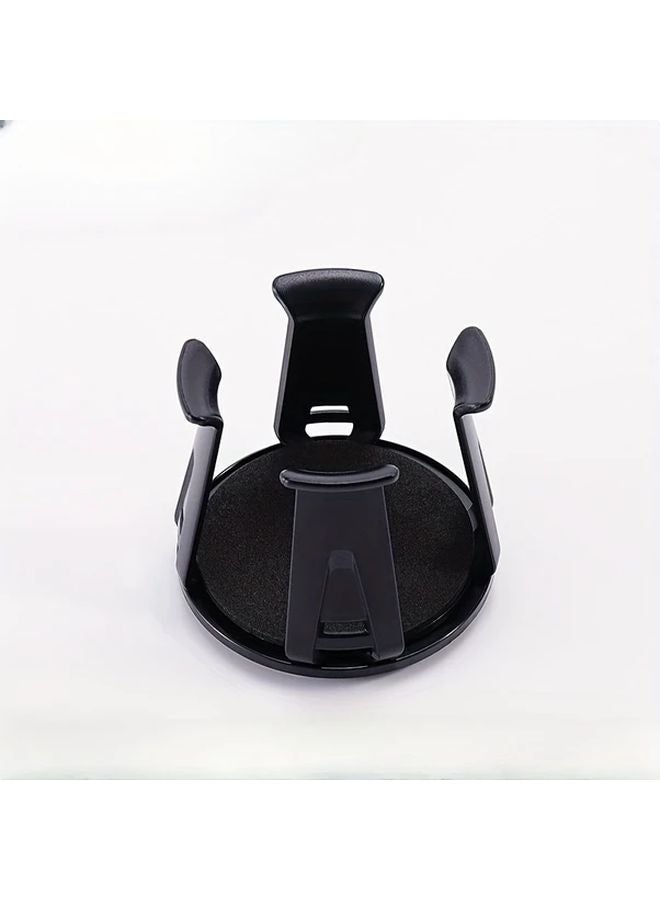 1pc Car Cup Holder Organizer With 2 Drink Storage Racks Sleek Black Plastic - Image 5
